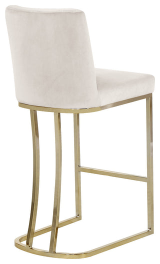 Heidi Upholstered Counter Stool, Cream, Gold, Velvet