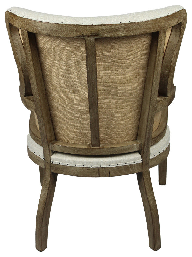 Phil Arm Chair With Exposed Wood Frame