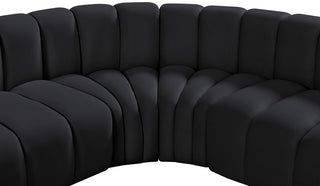 Arc Velvet Upholstered 8-Pc. U-Shaped Modular Sectional, Black