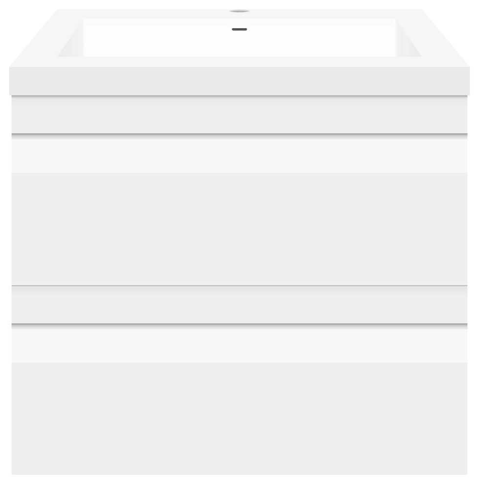 24" Wall-Mount Modern White Vanity LV8W-24W With Square Sink Top
