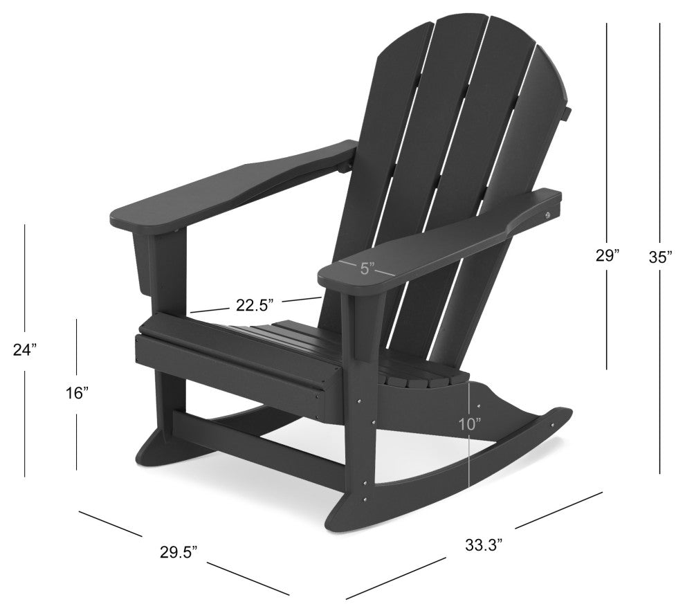 WestinTrends 2PC Outdoor Patio Porch Rocker Classic Adirondack Rocking Chair Set, White