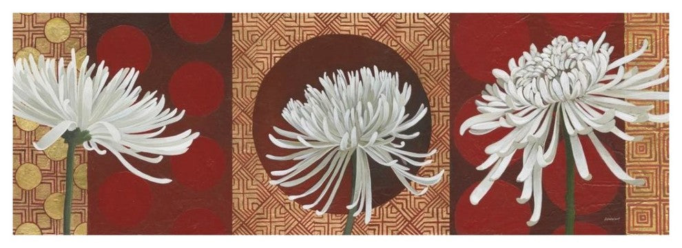 "Morning Chrysanthemums V" Digital Paper Print by Kathrine Lovell, 38"x14"