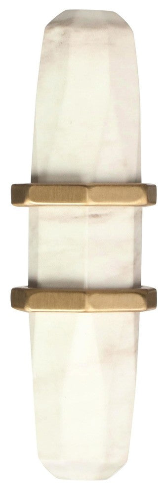 Carrione 2-1/2" Length Cabinet Knob, Marble White/Golden Champagneï¿½