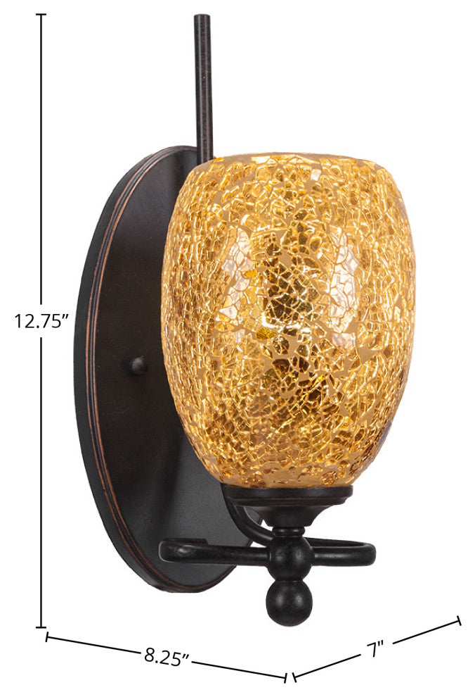 Capri 1-Light Wall Sconce, Gold Fusion