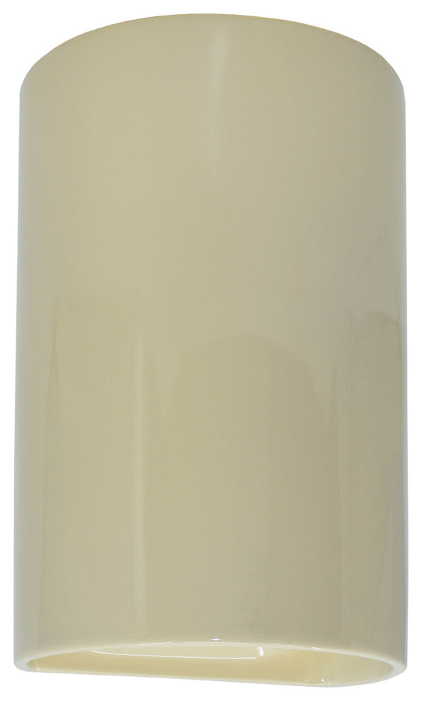 Ambiance, Small Cylinder, Closed Top Wall Sconce, Vanilla Gloss