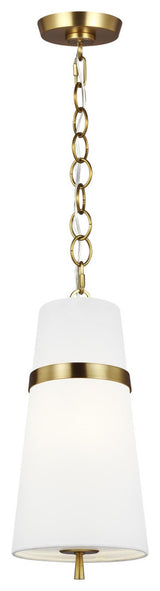 1-Light Small Pendant, Burnished Brass