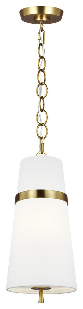 1-Light Small Pendant, Burnished Brass