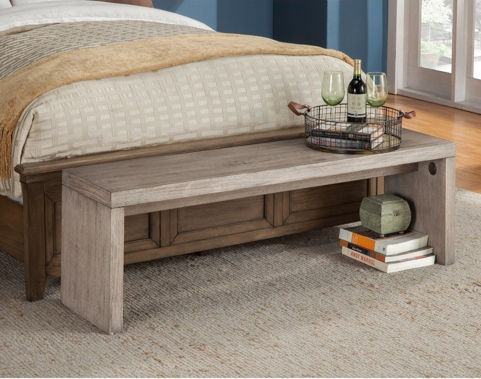 Mahogany Wood Fiji Bench, Light Brown