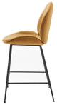 Counter Stool Chair, Velvet, Metal, Brown, Modern, Bar Cafe Bistro Restaurant