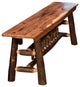 Hickory Log Farm Bench, All Hickory, 4 Foot