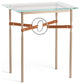 Equus Side Table, Soft Gold Finish, Sterling Accents, Chestnut Leather Strap