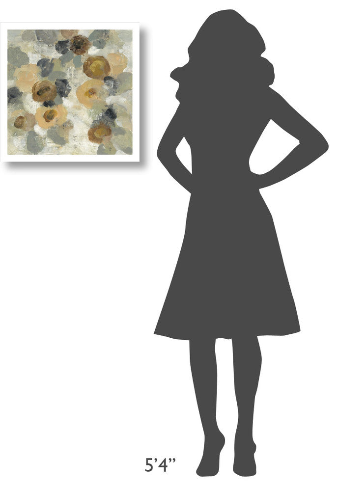 "Neutral Floral III" Digital Paper Print by Silvia Vassileva, 20"x20"