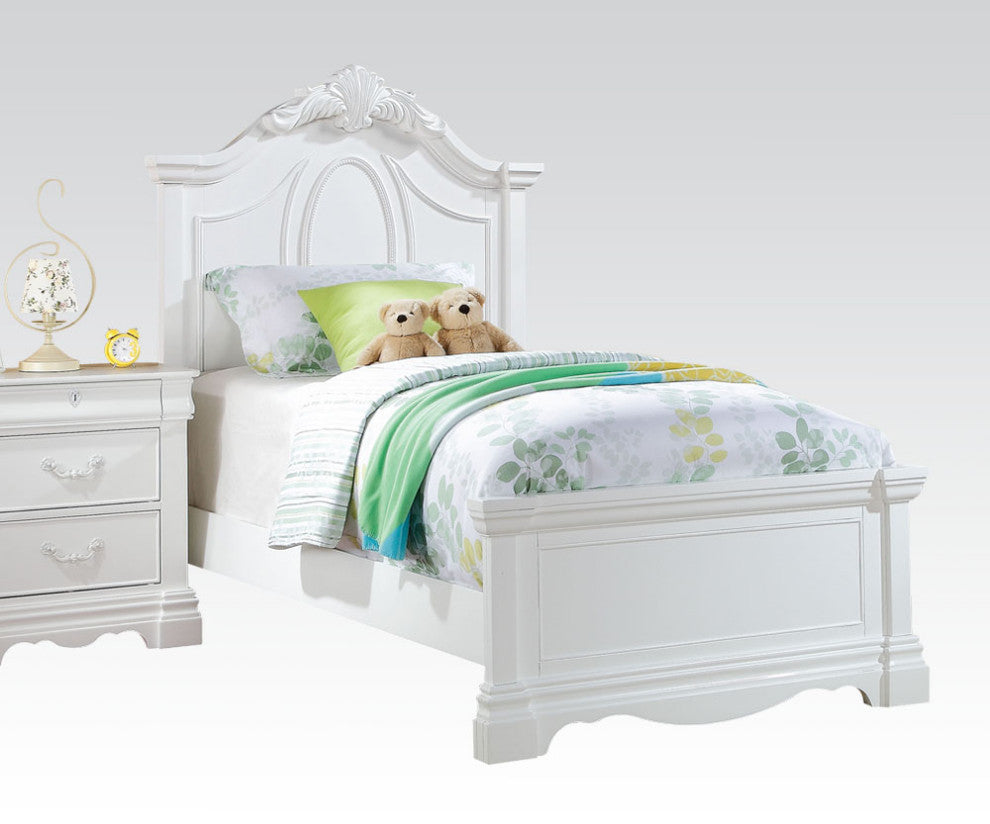 Acme Estrella Youth Twin Panel Bed in White 30240T EST SHIP TIME APPX 4