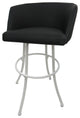 Swivel Counter Metal Pub Set - Joey Stools 26" or 30", Black Lava - White, 30", Crackle