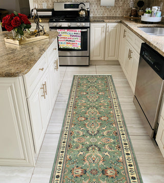 Pak-Persian Emil Light Green/Ivory Runner, 2'8x13'11