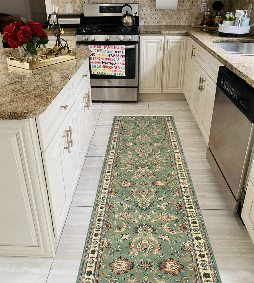 Pak-Persian Emil Light Green/Ivory Runner, 2'8x13'11