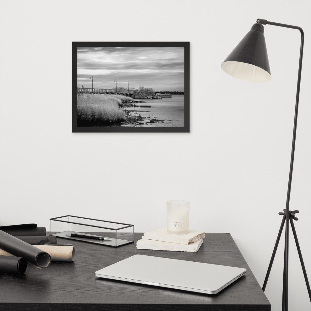 Historic New Castle 2 Coastal Landscape Framed Photo Paper Wall Art Prints, Black, 12" X 16"
