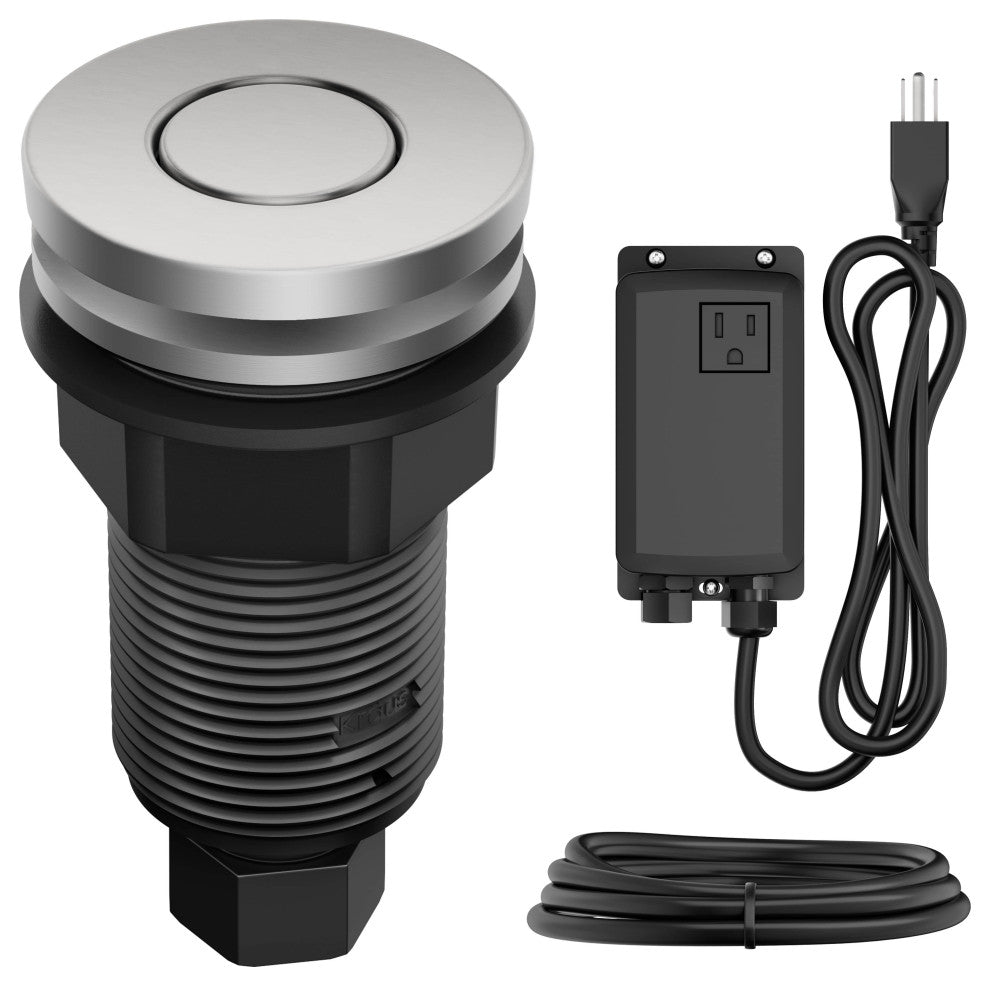 KRAUS Garbage Disposal Air Switch Kit 2 Flat Push Buttons SFS, Kwda-200sfs