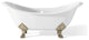 Cheviot Products Regency Cast Iron Tub W/ Lion and Faucet Holes, Polished Nickel