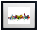"Tulsa, Oklahoma Skyline" Matted Framed Canvas Art by Michael Tompsett
