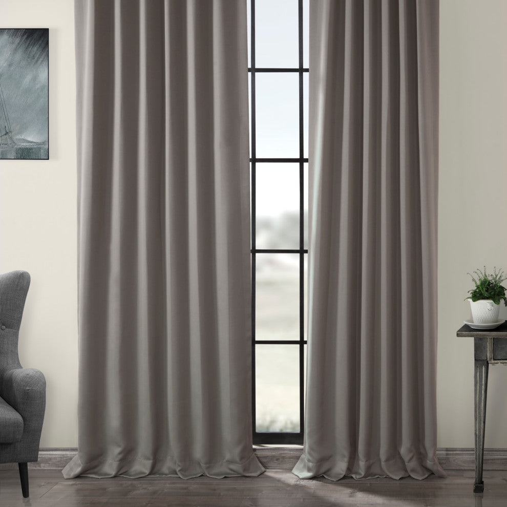 Neutral Gray Room Darkening Curtain, Set of 2, 50"x120"