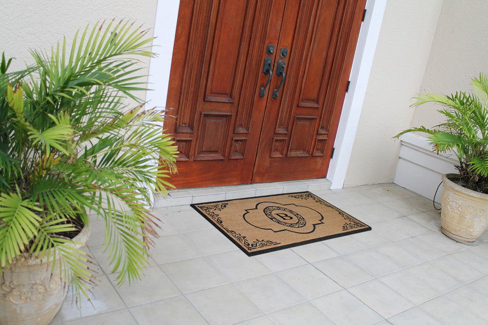 First Impression Hand Crafted Abrilina Entry Monogram Double Doormat,(30"x48"),