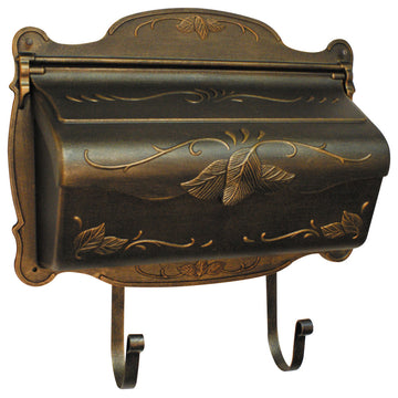 Floral Horizontal Mailbox, Bronze
