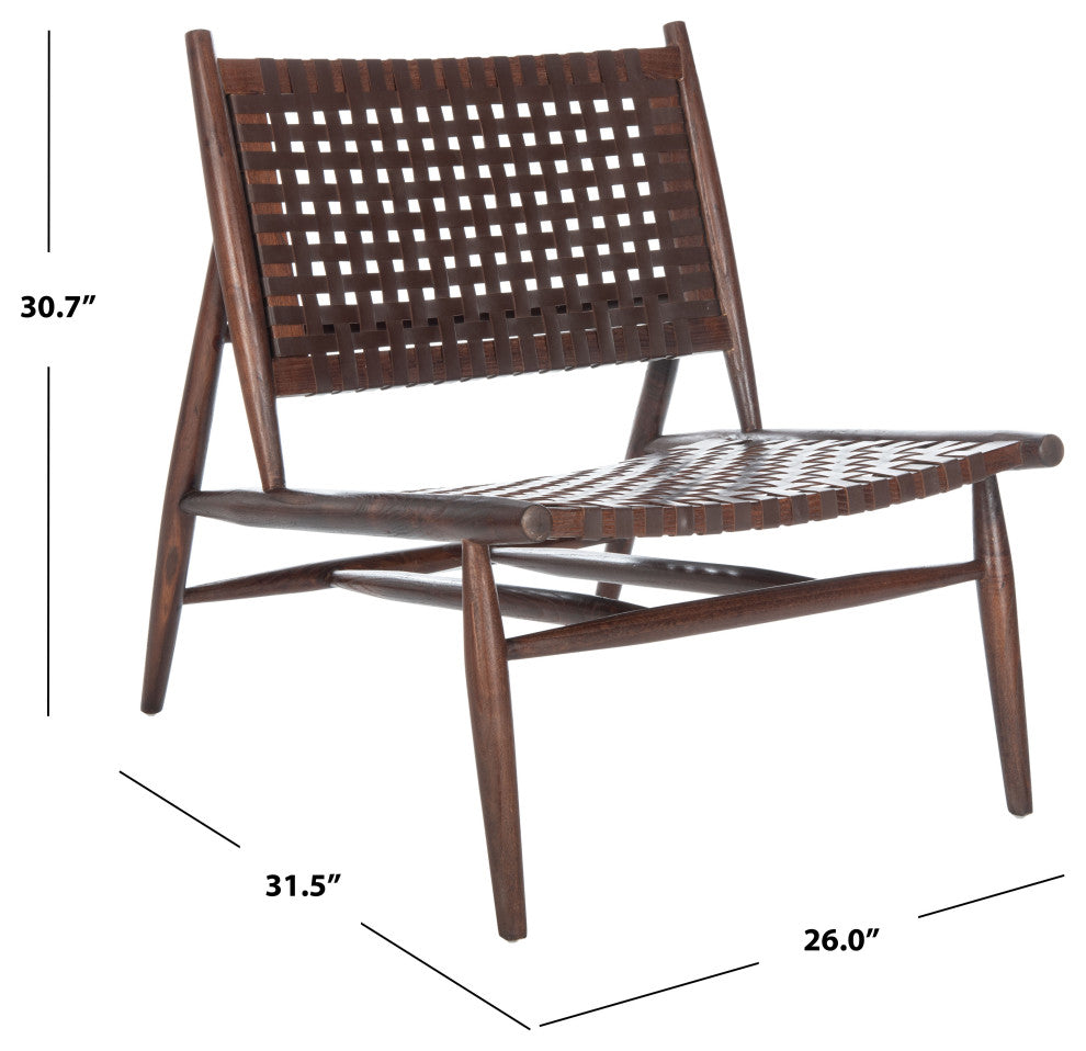 Safavieh leil Leather Woven Accent Chair, Brown