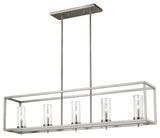 Zire 5-Light Island Pendant, Brushed Nickel