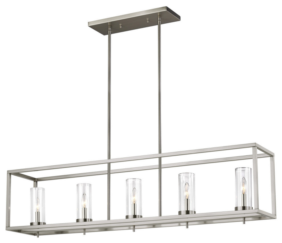 Zire 5-Light Island Pendant, Brushed Nickel