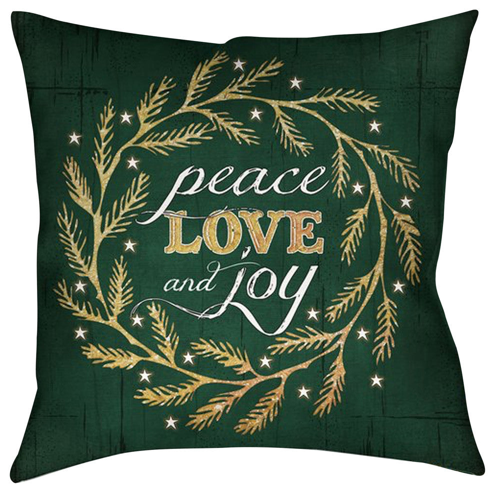 Laural Home Peace Love Joy 18" X 18" Indoor Decorative Pillow