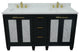 61" Double Vanity, Dark Gray Finish With Engineered Stone Top, Rectangle Sink