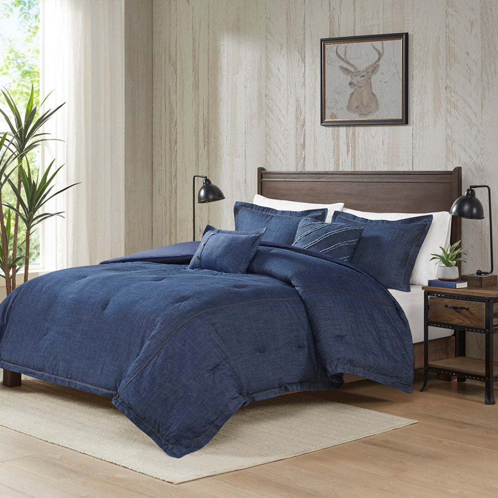 Woolrich Perry Oversized Denim Comforter Set, Blue