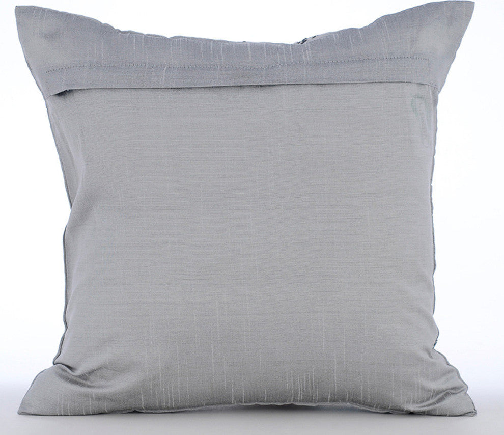 Blue Throw Pillow Covers 16"x16" Silk, Northern Lights