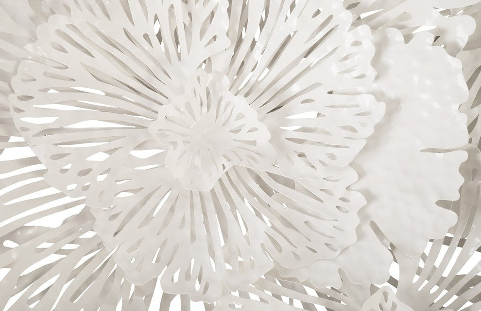 Flower Wall Art, White, Large