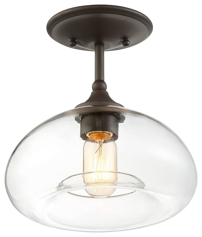 1-Light Semi-Flush Mount, Oil Rubbed Bronze