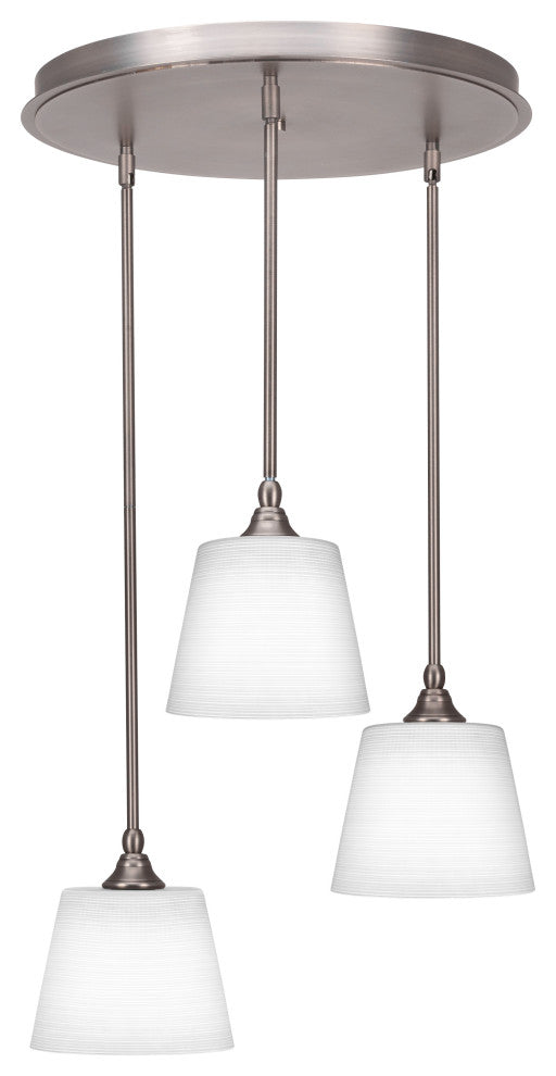 Empire 3-Light Cluster Pendalier, Brushed Nickel/White Matrix