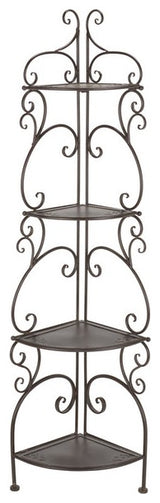 Safavieh Turuca 4 Tier Corner Shelf, Rustic Brown