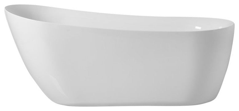 Chanel 70" Soaking Single Slipper Bathtub, Glossy White