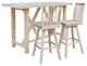 Bar Height Table With 2 Slat Back Swivel Bar Stools - 30". Seat Height