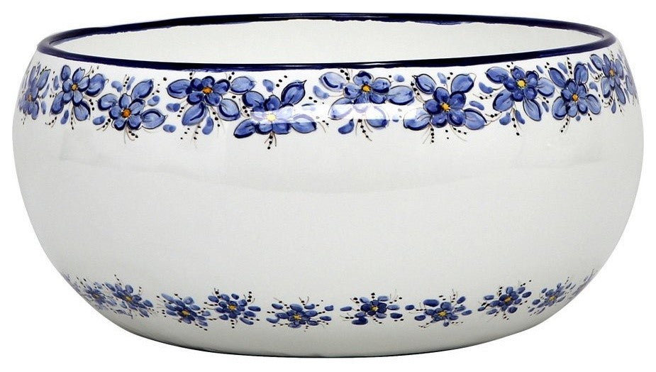 Deruta Bella Round Large Centerpiece Bowl Deruta Bluefiori Design