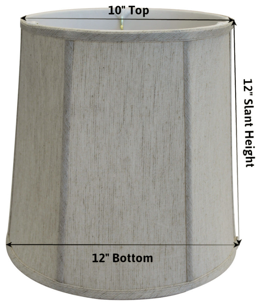 10"x12"x12" Parchment Drum Lampshade, Textured Oatmeal