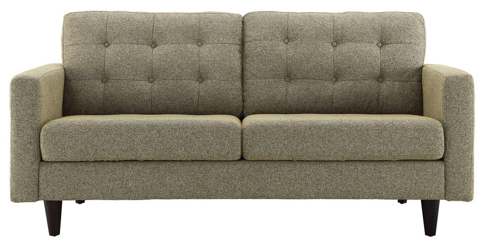Modern Contemporary Loveseat, Oatmeal Fabric