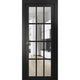 Sliding Pocket Door 36 x 84, Felicia 3355 Black & Clear Glass, Rails