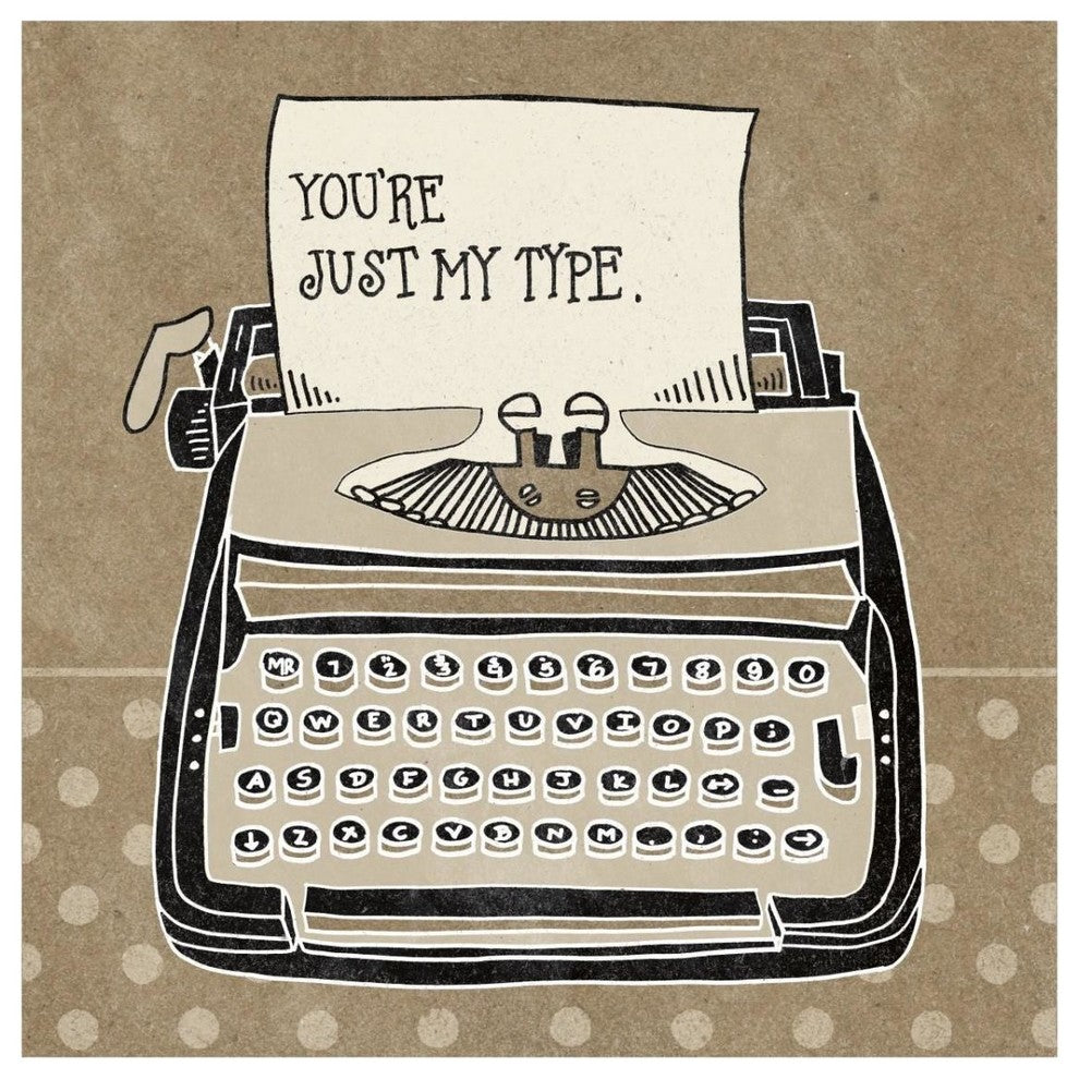 "You're My Type Taupe" Digital Paper Print by Mary Urban, 32"x32"