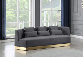 Marquis Velvet Upholstered Set, Gray, Sofa