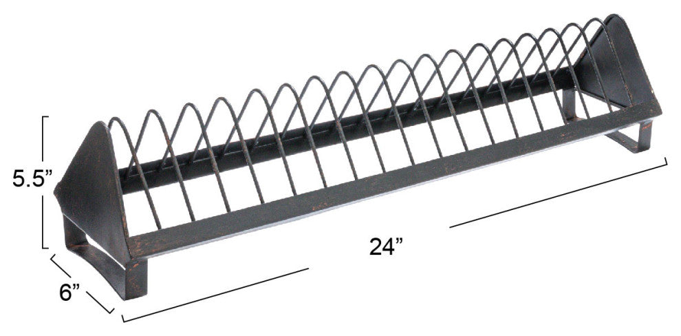 Metal 18 Plate Rack, Black