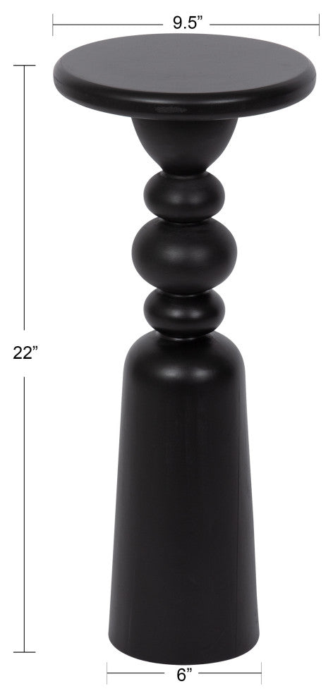 Tirollo Accent Table, Black, 10" Diameter