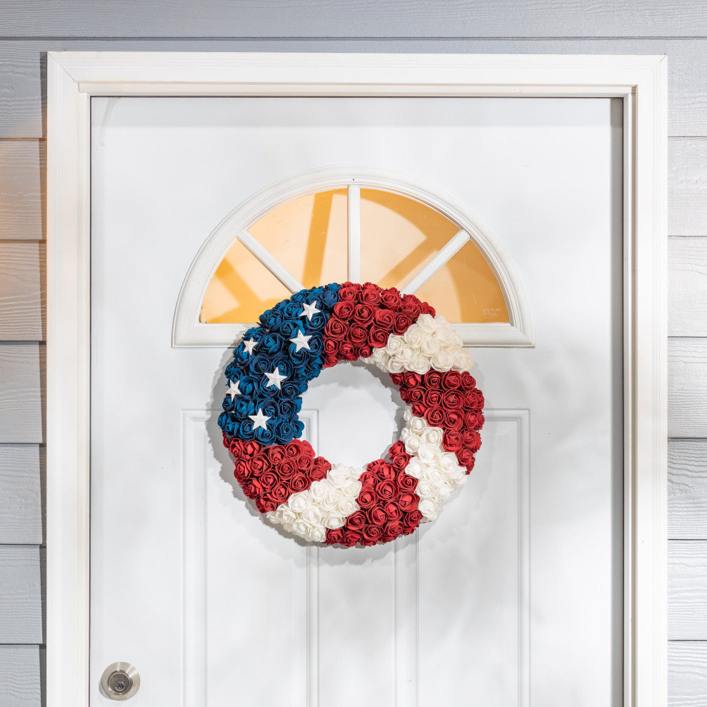 17"Americana Flower Wreath