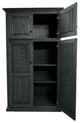Oak Kitchen Pantry With upper Storage, Iron Ore Oak
